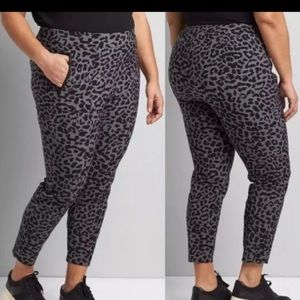 Lane Bryant leopard stretch office pants 18